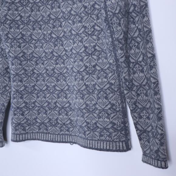 FJALLRAVEN Snow Wool Cardigan Grey Jacquard Full Zip Long Sleeve Women's XS - Picture 8 of 12